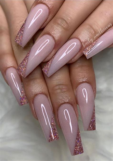 pink colored coffin nails|cute pink coffin nails.